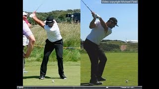 Jon Rahm golf swing  Long Iron faceon amp downtheline July 2017 [upl. by Ttcos]