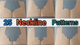 HOW TO CUT BASIC NECKLINE PATTERNS  Trendy Neckline Designs [upl. by Joete572]