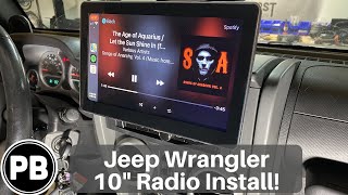 2007  2010 Jeep Wrangler 10quot Radio Install  Dual DMCPA11BT [upl. by Nirrad]