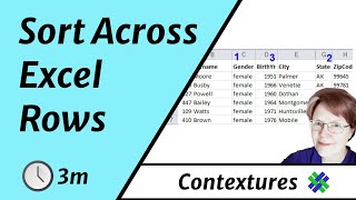 Sort Data in Excel Rows [upl. by Lorimer555]