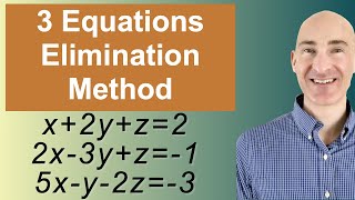 Solving Systems of 3 Equations Elimination [upl. by Woolson]