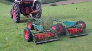 David Brown 885 with Ransome Mark 13 Gang Mowers [upl. by Aroc434]