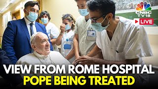 LIVE From Pope at Gemelli Hospital Rome  Pope Francis in Critical Condition  Pope Health  N18G [upl. by Lorien]