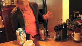 Nespresso Aeroccino Plus Frother Review Frothing Almond Milk [upl. by Alleunam800]